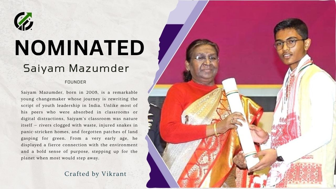 Congratulations to Saiyam Mazumder on His Prestigious Nomination for the CFV Spark Awards
