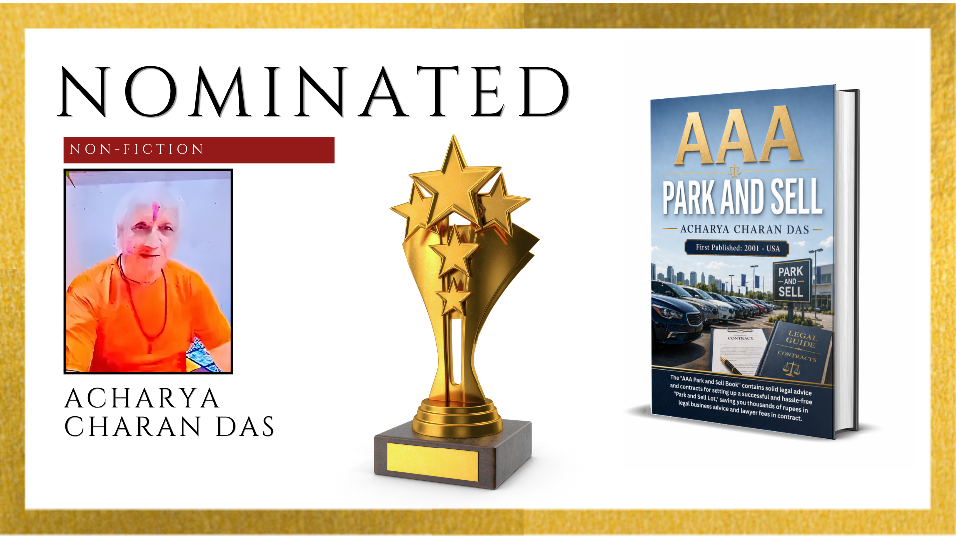 Acharya Charan Das Officially Nominated for the Ananta Press Sahitya Ratna Award for AAA PARK AND SELL